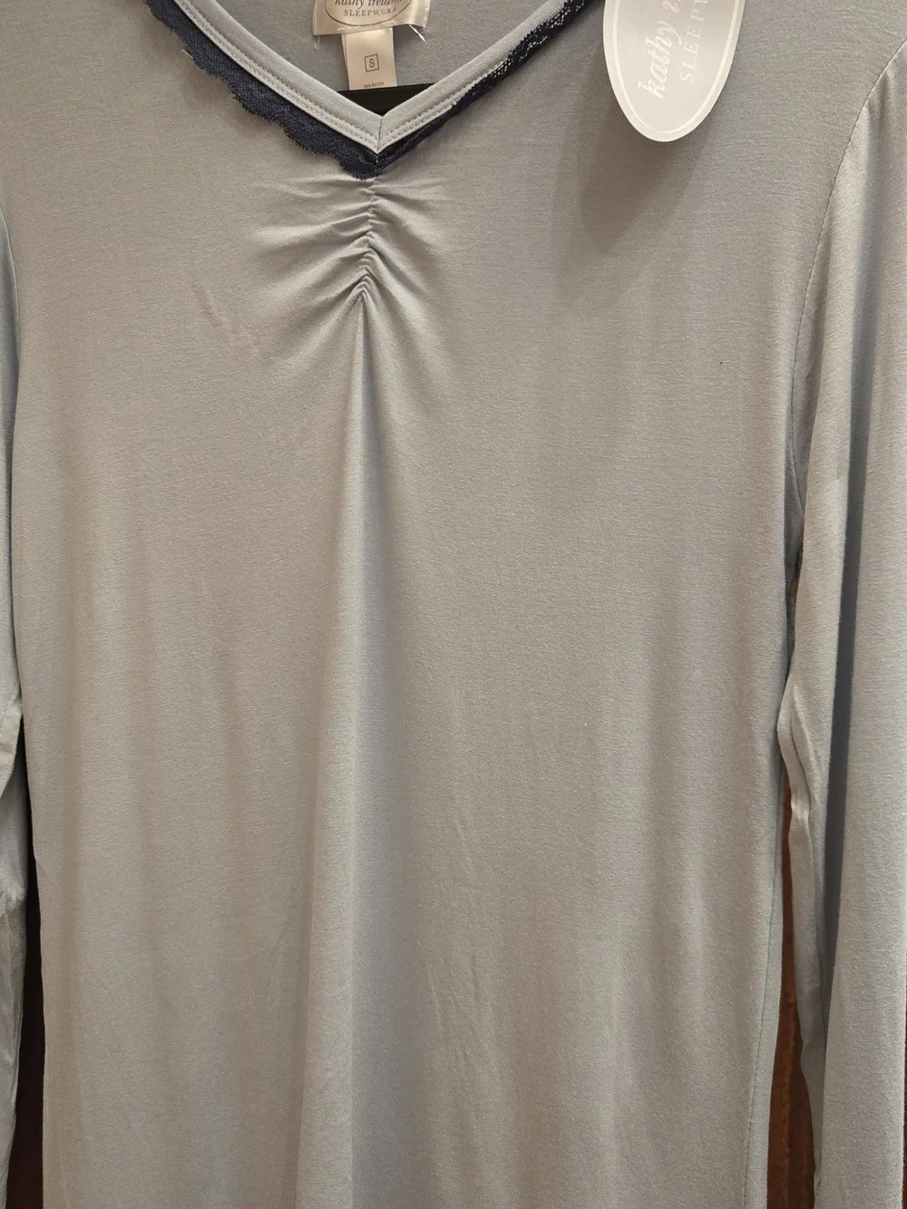 Kathy Ireland Women's Pjs Long Sleeve Sleep Top & Pant Set - Light Blue